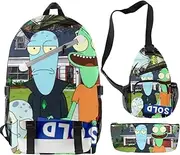 [OmobY] 3pcs/Set Ricks and Mortys Satchel Anime 3D Print School Backpack with Pencil Bag and Messenger Bag