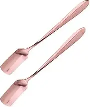 UTHCLO 2Pcs Stainless Steel Dessert Spoons Home Tableware for Ice Cream Cakes Rice More Thick Design for Sharing with Friends and Family
