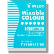 Pilot Parallel Pen Calligraphy Pen Ink Refill Cartridge, Turquoise, 3 Packs of 6