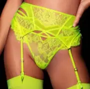 Honey Birdette Vanessa Yellow Suspender Size XS