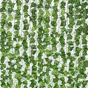 84 FT Artificial Ivy 12 Pack Ivy Vine Garland Ivy Leaves Greenery Garlands Clip Hanging Fake Leaf Plants Faux Green Flowers Decor Home Kitchen Garden Office Wedding Wall