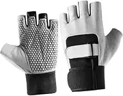 UPKOCH 1 Pair Fitness Gloves for Weightlifting Half Finger Slip Sports Gloves for Men Women Breathable Shockproof Design Grey for Dumbbell Training and Riding