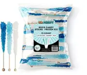 Frozen Ice Rock Candy on a Stick (72 Pack) - BULK Individually Wrapped Pure S...