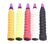 Racket Grip Anti Slip Perforated Absorbent Tennis Badminton Overgrip,Black+White+Red+Green+Yellow