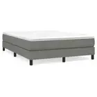 Box Spring Bed Frame with Mattress Dark Grey Fabric DOUBLE Size