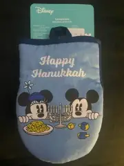 Disney Mickey & Minnie Happy Hanukkah Mini Oven Mitts 2 Pk Blue Black. 5.5x7.5”