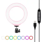 10 Mode Rgbw Led Ring Light with Tripod and Ball Head - 4.7 Inch Curved Surface
