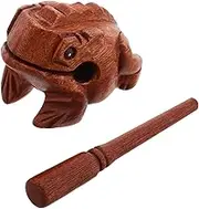 Totority Teractive Wooden Toys Frog Musical Instrument Frog Sound Maker Handmade Wooden Animal Rhythm Instrument Home Office Decorati