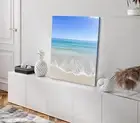 Blue Sky & Beach Waves on Sand Photograph Stretched Canvas 40x50cm Print