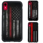 Anti scratch Cover For iPhone XS 11 12 13 14 15 16 Pro Max Thin Red Line Flag