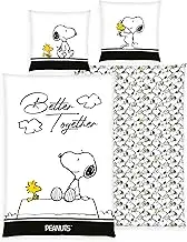 Herding Peanuts Bed Linen Smooth Better Together Snoopy Woodstock 100% Cotton Brand Zip 135 x 200 cm - All-in-One Outlet-24