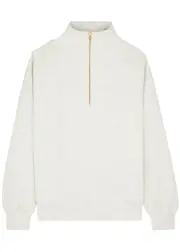 Varley Hawley Half-zip Stretch-jersey Sweatshirt - Ivory - XS (UK6 / XS) XS (UK6 / XS)