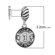 "Lucky Penny" Charm for Snake Chain Charm Bracelets 2740