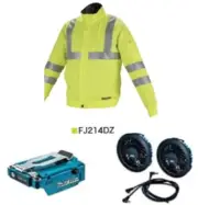 Makita Cooling Fan Jacket FJ214DZ With Fan,Battery Holder Set S~4L Size 14.4/18V
