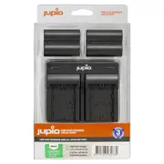 Jupio 2x Batteries 2300mAh & USB Duo Charger Adapter Kit For Fuji NP-W235