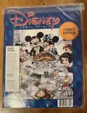Disney Cross Stitch Kit Family Dinner 16" x 20" Mickey Minnie Goofy Thanksgiving