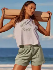 Running Bare Easy Rider Crop Singlet. Womens Gym Tops