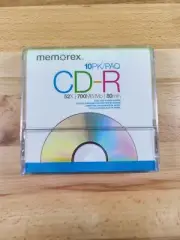 Memorex CD-R 10 pk 52x 700 mbps 80 minute blank CD with Cases NEW