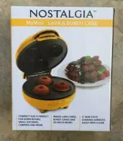 Nostalgia MyMini Lava & Bundt Cake Maker Compact Non Stick Mini Yellow Brand New