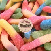 Sour Mini Neon Gummy Worms Candy - 6 oz.