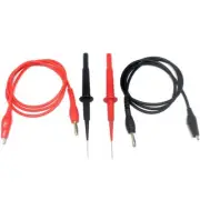AideTek hard Stainless Steel Needle Test Leads Alligator Clip for Meter P1080set