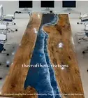Ocean Walnut Epoxy Resin Dining Table Top, Live Edge Epoxy Wooden Christmas Sale