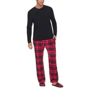 Bedhead - Men's Henley Flannel PJ Set - Nicholas Plaid - X-Small