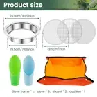Gardening Sifter Set Stainless Steel Soil Sieve Set with 3 Replaceable AmTHE