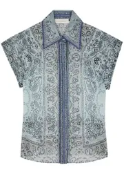 Zimmermann Matchmaker Printed Linen-blend Shirt - Blue - 3 (UK 14 / L) 3 (UK 14 / L)