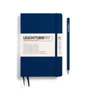 Notebook Hardcover Paperback, Ruled, 123 Pages (Navy) - B6+