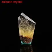 70Ct 100% Natural Rutile Flowers & Phantom Quartz Crystal Pendant Polished --210