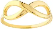 [JewelryWeb] 14ct Yellow Gold Infinity Ring Jewelry Gifts for Women - Ring Size Options Range: L to P