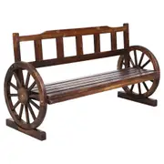 Wooden Wagon Wheel Bench Seat