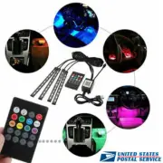USB /RGB Automotive Ambient Light Kit Under Dash Foot Well Seats Inside Lighting