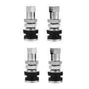 4 PCS Chrome Tire Valve Stems High Pressure Bolt Valve Flush Mount Metal