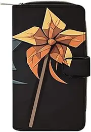 [RTSEBVN] Leather Wallet Multifunction Long Wallet Fashion Origami Windmill Printing Leather Purse with For Women And Men, style, 19.7x11x3.5cm, Leather Wallet