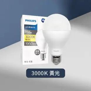 【Philips 飛利浦】4入組 易省 LED燈泡 15W E27 全電壓 LED 球泡燈(2024年最新款)