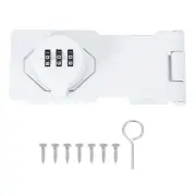 Password Rotary Hasp Locks Mechanical Cabinet Combination Latch Locks 4.5" White