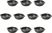 Set of 10, Black Round Au Gratin Large [7.1 x 5.7 x 2.1 inches (18 x 14.5 x 5.3 cm) | Setomonohonpo