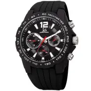 Men's Joshua & Sons JX126BK 24 Hour Dial Date Complication Silicone Strap Watch
