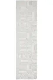 Lotus Leo White Runner Rug