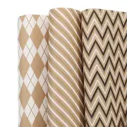 Birthday Wrapping Paper Sheet, Stripes,Wave Patterns 20 x 28 Inch 6 Pcs