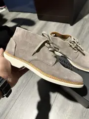 Allen Edmonds Wilder Chuk Suede Shoes Grey 9D New