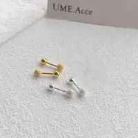 在飛比找momo購物網優惠-【UME.Acce】S999純銀磨砂4MM圓珠轉珠耳環(S9