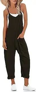 [Peaceglad] Womens Linen Overalls Women Casual Summer Lightweight Rompers Loose Wide Leg Jumpsuits