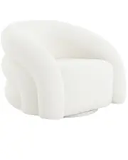 Pasargad Home Azzurro Fabric Swivel Base Lounge Chair