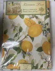 Benson Mills Tablecloth Lemon Tree Oblong 60” X 104” Spill Proof - new