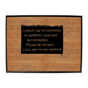 Would Like To Apologise - Funny Novelty Doormat Man Cave Floor mat