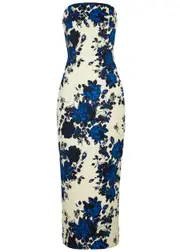 Emilia Wickstead Yulie Floral-print Faille Midi Dress - White - 14 (UK14 / L) 14 (UK14 / L)