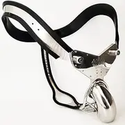 dnofowl BDSM Stainless Steel Chastity Belt For Men Chastity Cage Male Chastity Belt Man Penis Bondage Device Penis Cage Cock Cage Sex Toys For Men(90cm-100cm)